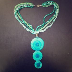 3 Tier Turquoise Statement Necklace