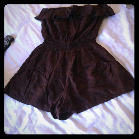 Chocolate brown one piece romper