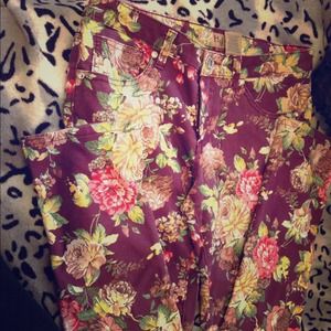 Cute floral skinny jeans
