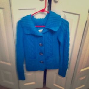 Blue button down sweater