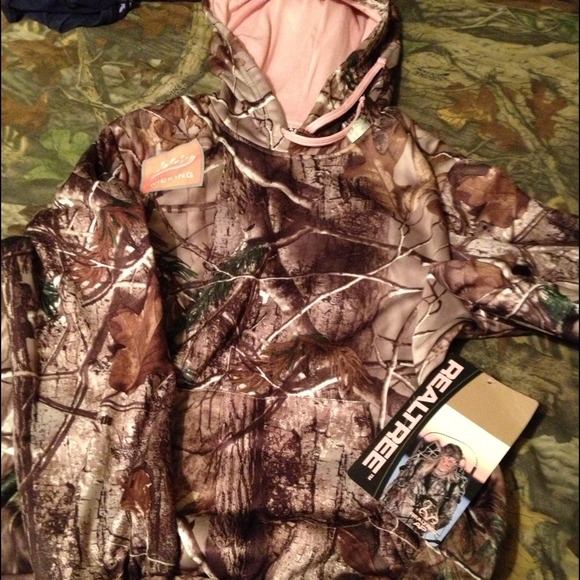 New camo and pink real tree hoodie