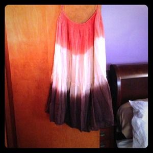 Orange, cream, and brown skirt