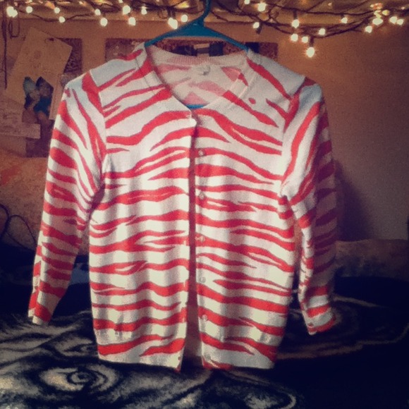 Zebra J. Crew Cardigan