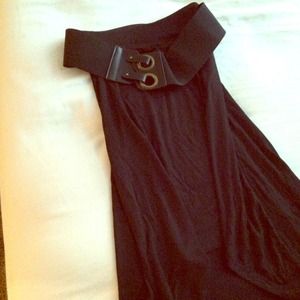 Black hi low skirt
