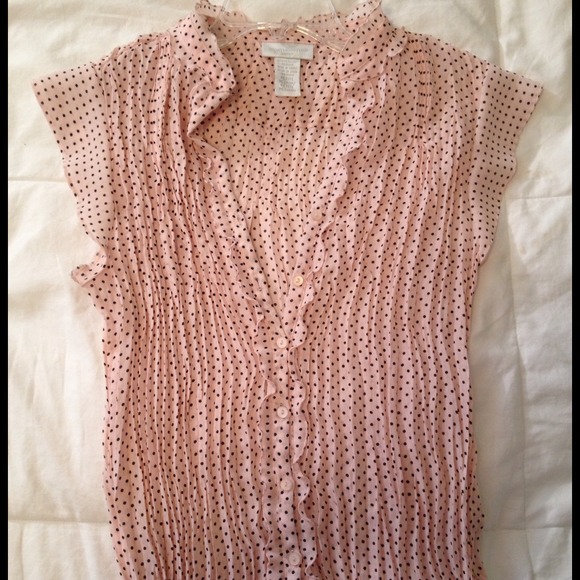BUNDLED! Pale pink with black polka dots crinkle