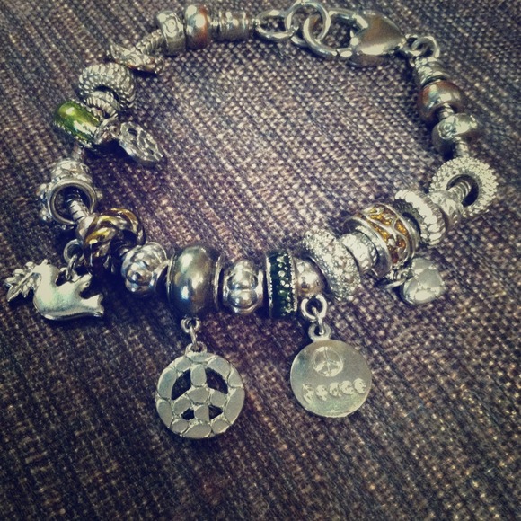 Peace charm bracelet
