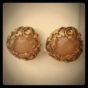 Vintage florenza brand clip on earrings