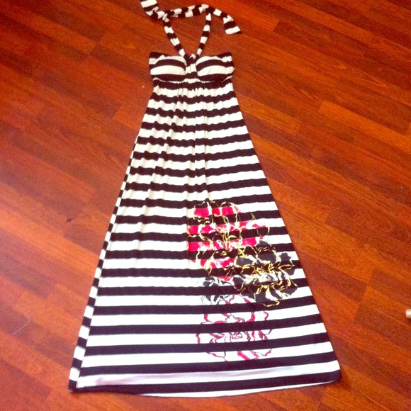 SOLD************Black and white striped maxi