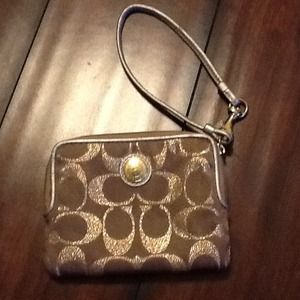 Gold Coach wristlet