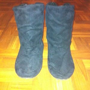 Black suede ankle boots