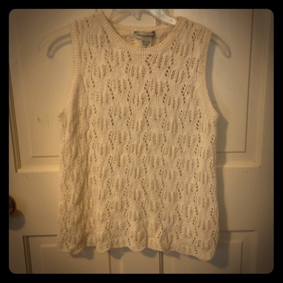 banana republic knitted cream tank