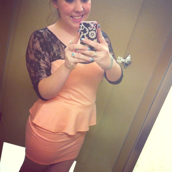 Peach cocktail dress
