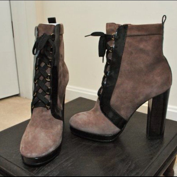 MARC JACOBS Suede Lace-Up Boots Size 9.5 - Picture 2 of 3