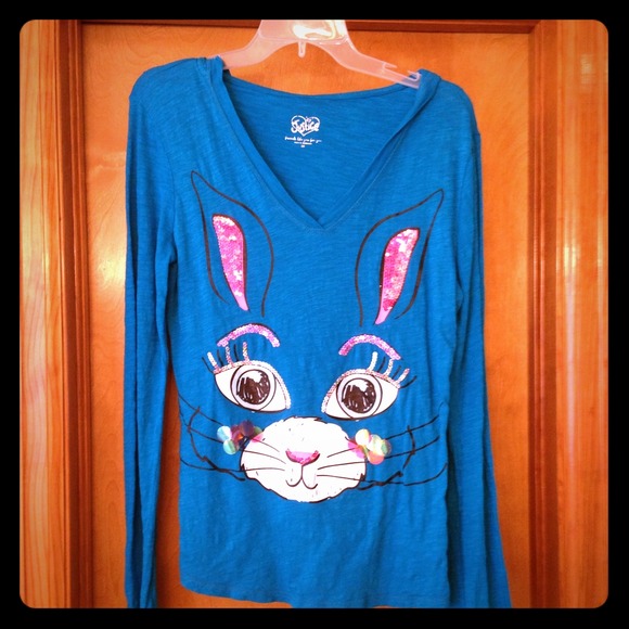 Bling bunny Hoddie Long Sleeve shirt