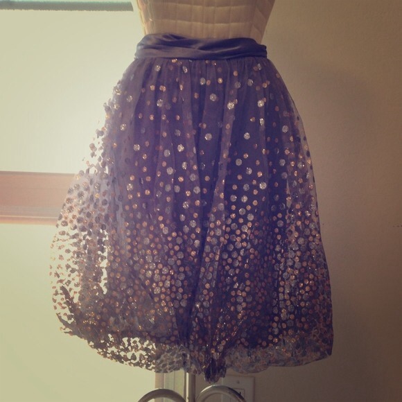 Vintage silver gold glitter bubble skirt XS / S - Picture 4 of 4