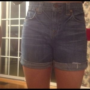 High waist jean short