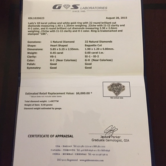 A. Napadol Designer 18K Gold Heart Diamond Ring - Picture 2 of 4