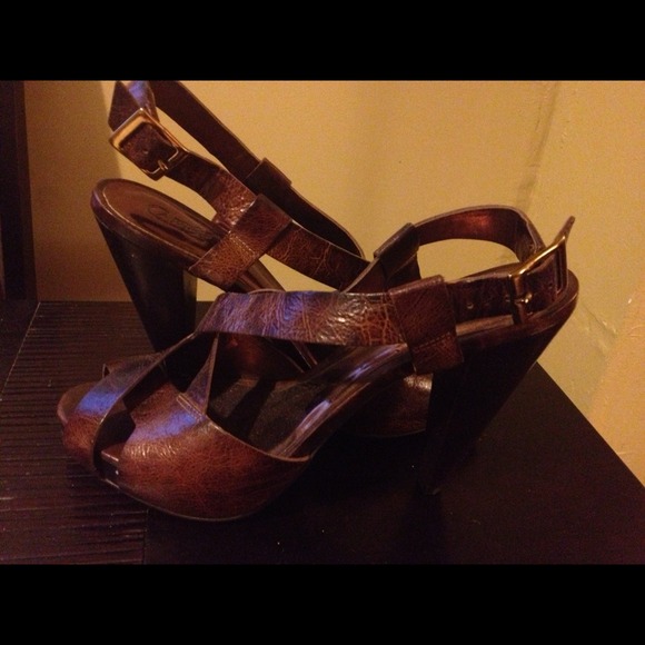 TRADED***Cute Cognac colored heels