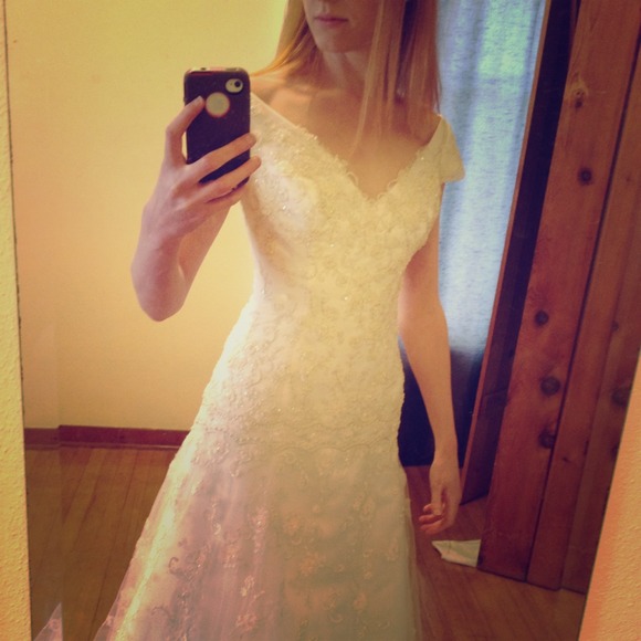Beautiful drop waist wedding gown