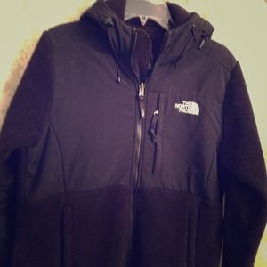 Hooded black North Face for women
