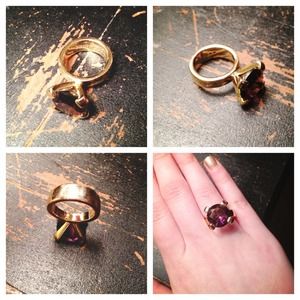 Trina Turk Amethyst Solitaire Ring in Gold