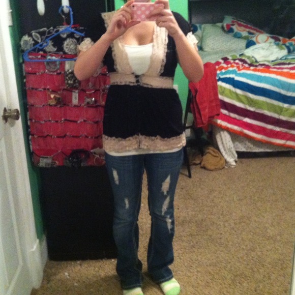 Black and cream lace shirt!