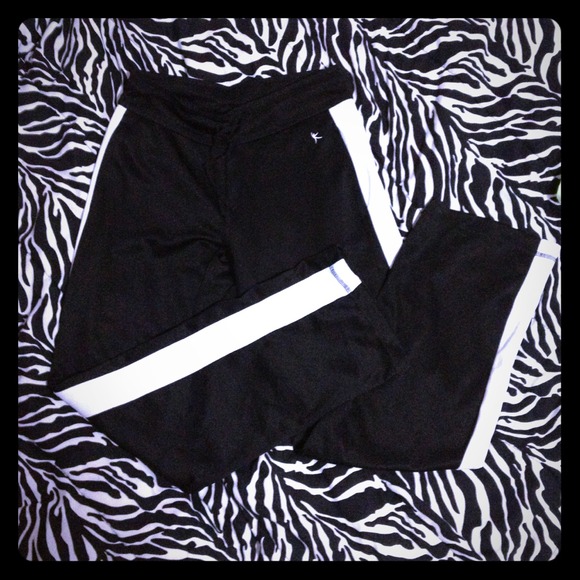 Black with white striping runners pants