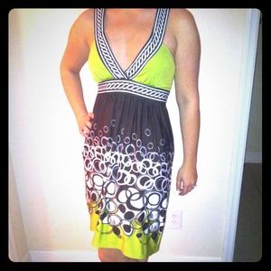NBW Lime, Brown & White Summer Dress