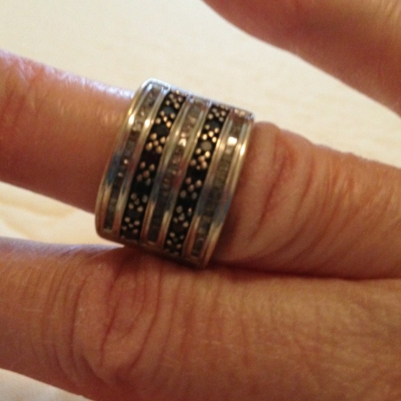 SOLD***REDUCED sterling black and white diamond