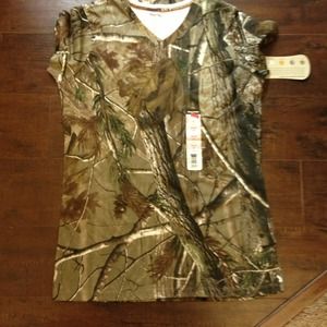 Camo short sleeve woman's shirt