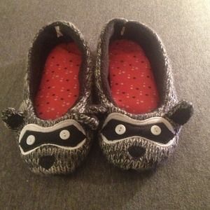 RESERVED Raccoon slippers! Small