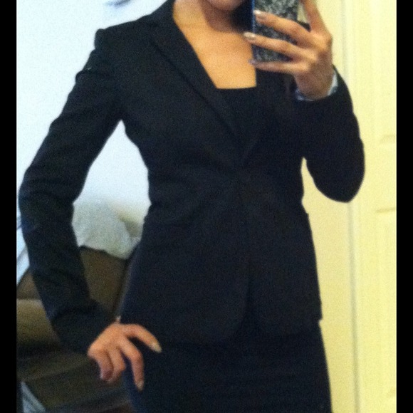 H&M black suit blazer jacket size 4 small