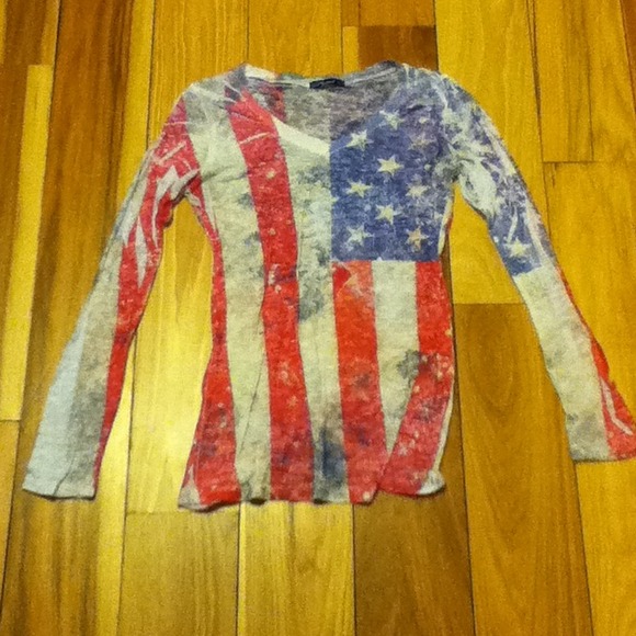 American flag design long sleeve shirt