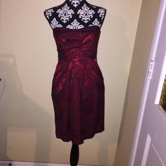 Not available Red dress with beautiful black print