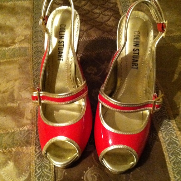 Red and gold heels