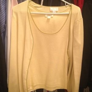 No sleeve shirt and cardigan