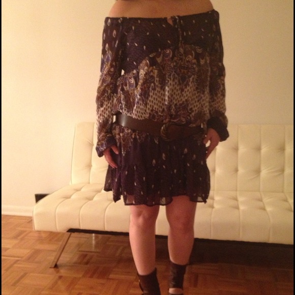 Dress purple & brown