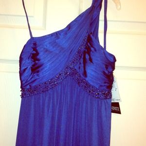 Blue one hand cocktail dress