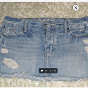 American Eagle Distressed Denim Mini Skirt