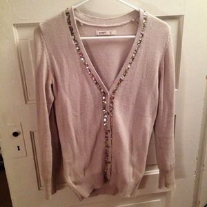 Sequined taupe cardigan!