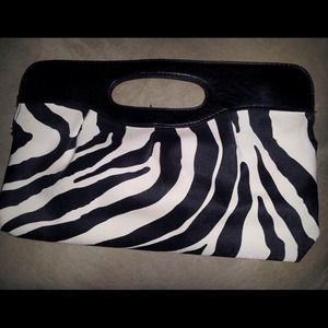 Zebra striped clutch. Almost like new