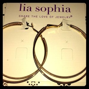 lia sophia Gold Tone Hoops