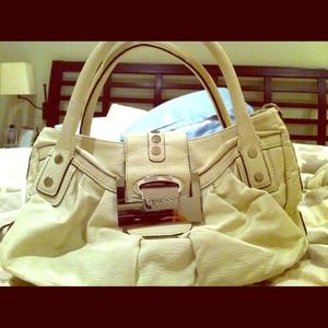 Reserved- Guess white leather bag