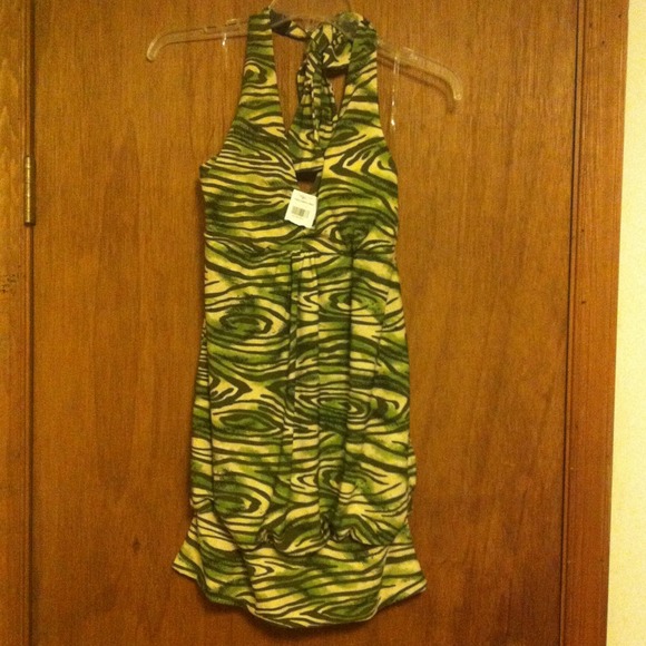 Funky Green Halter Dress