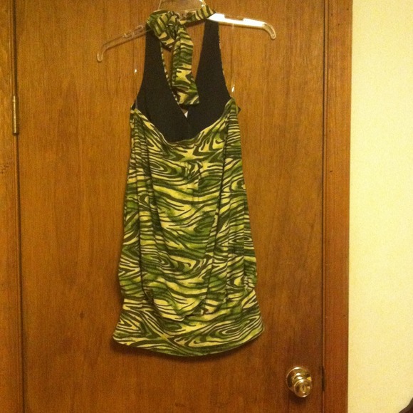 Funky Green Halter Dress - Picture 2 of 4
