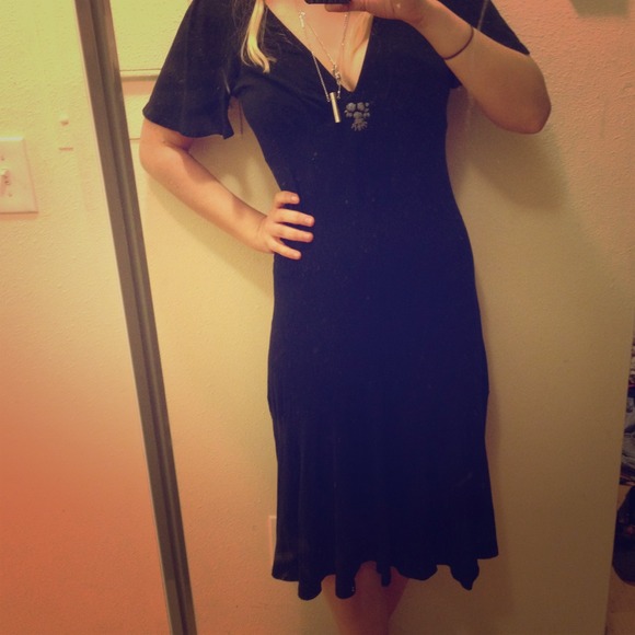 🌟PRICE REDUCED🌟Free people black jersey dress