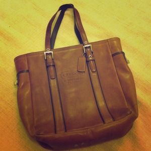 Brown leather Coach shoulder bag