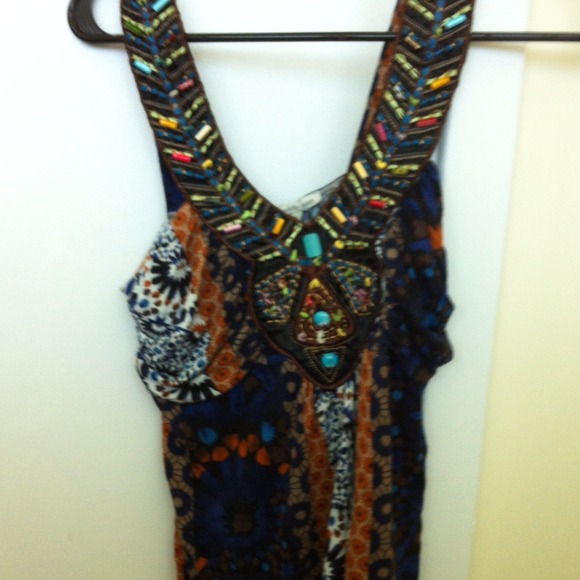 Beads on top shirt and multiple colors shirt