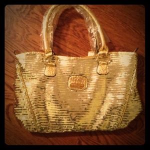 Gold sequin Coach bag