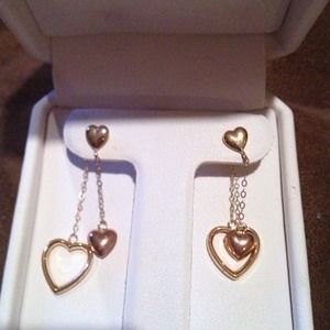 14K Gold Heart Earrings